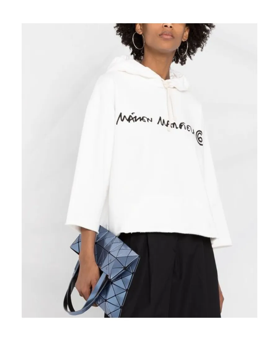 Cropped Logo-Print Hoodie
