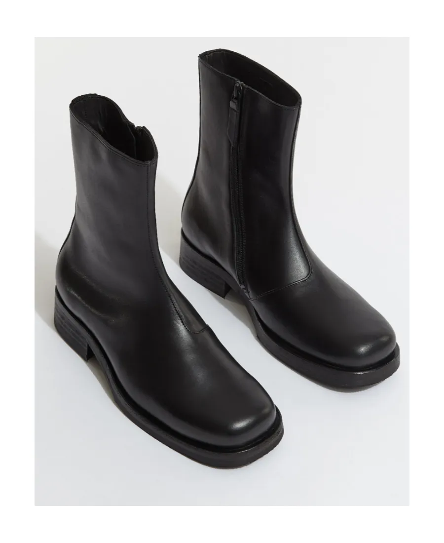Black Cuban Ankle Boots