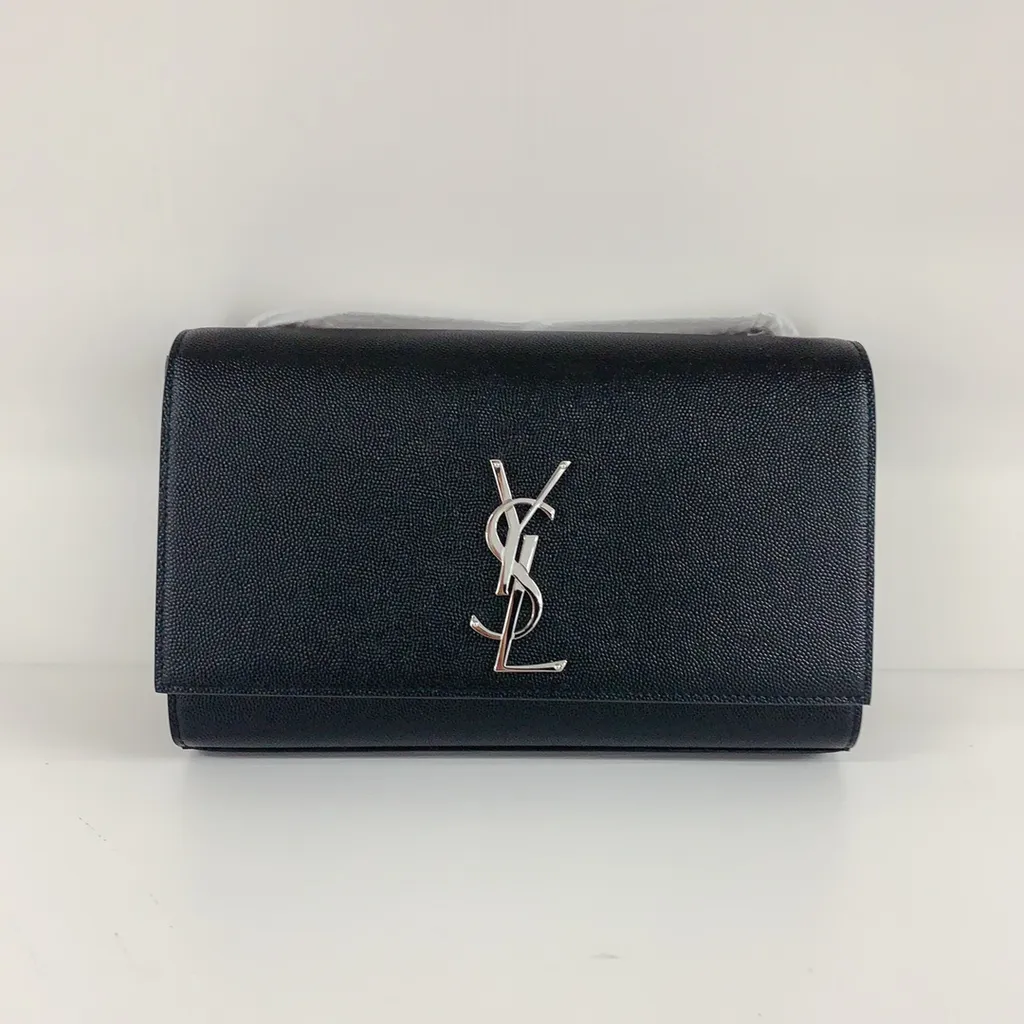 Saint Laurent Kate Logo Plaque Small Shoulder Bag