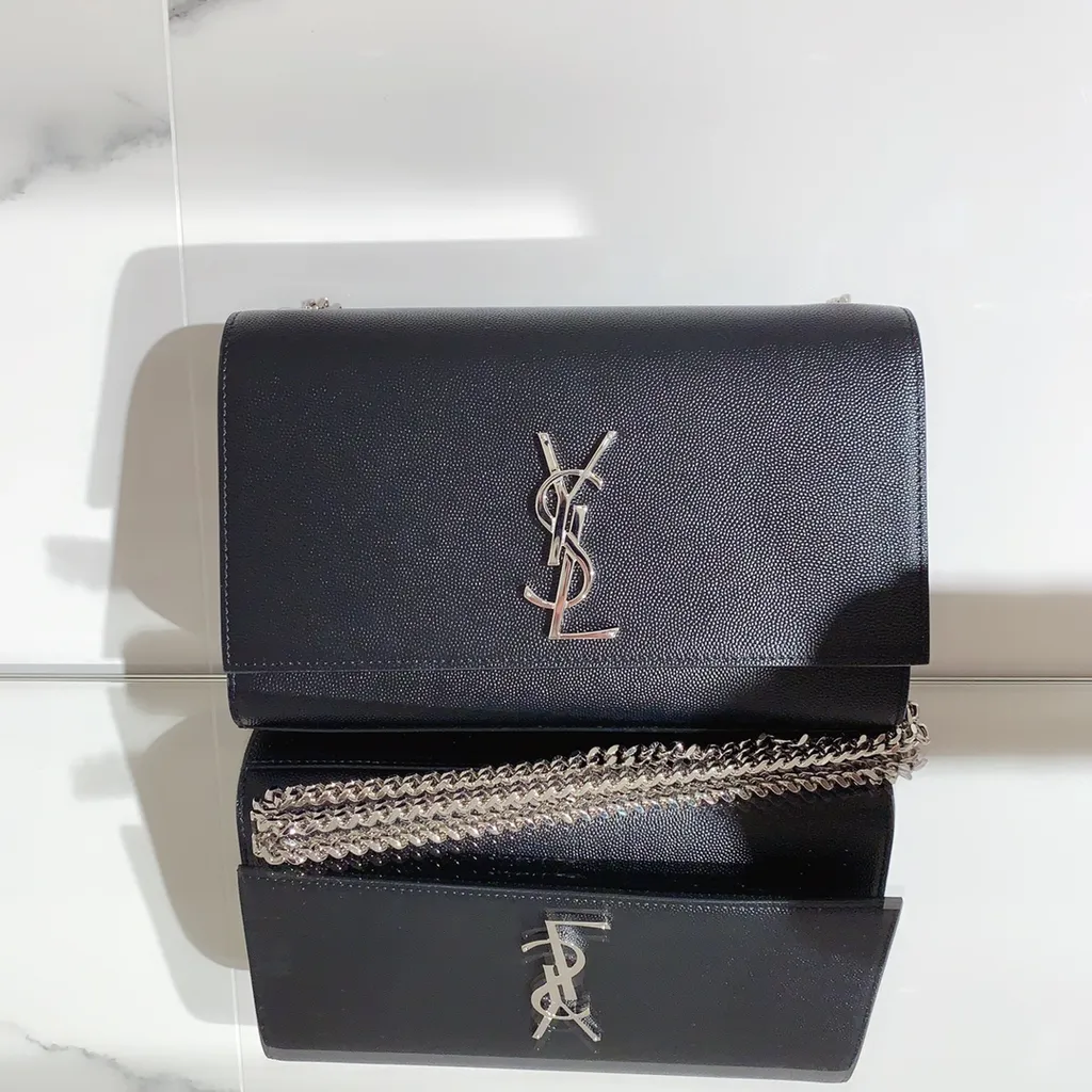 Saint Laurent Kate Logo Plaque Small Shoulder Bag