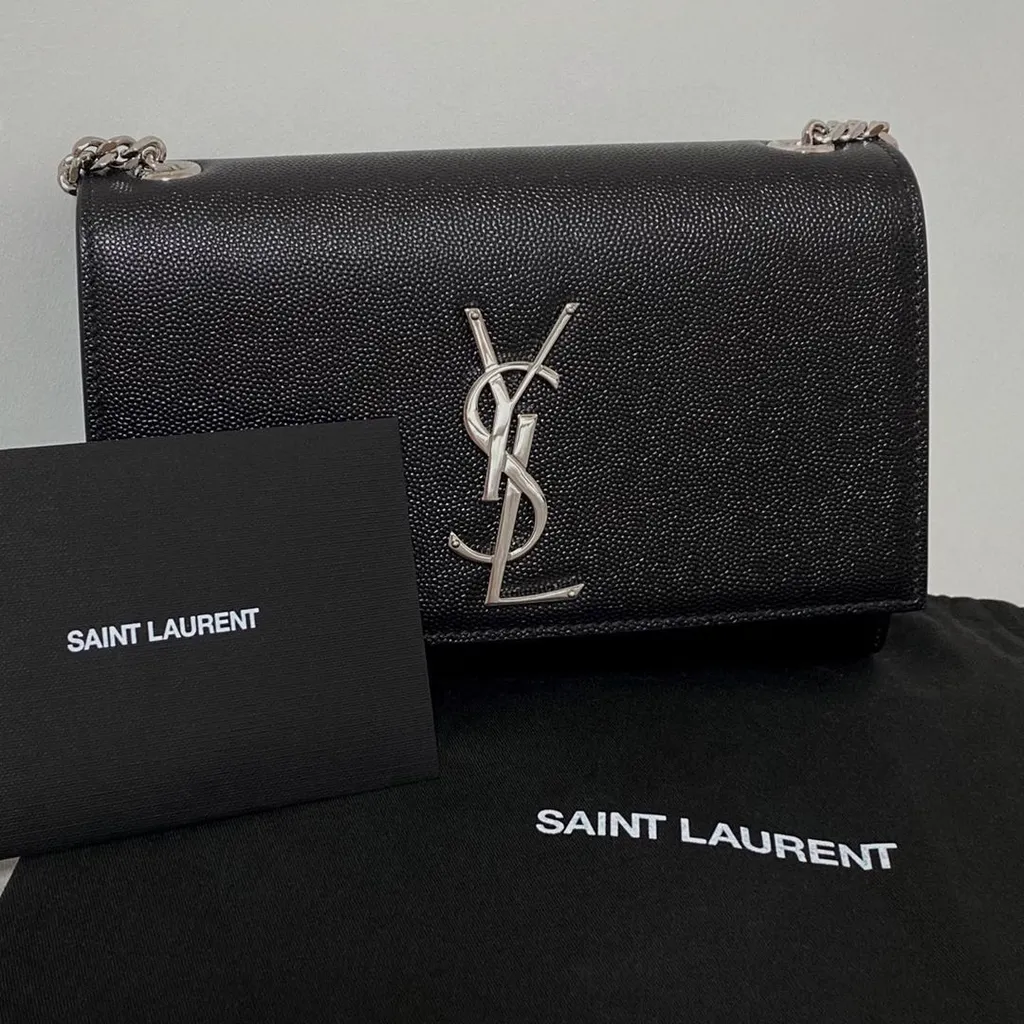 Saint Laurent Kate Logo Plaque Small Shoulder Bag
