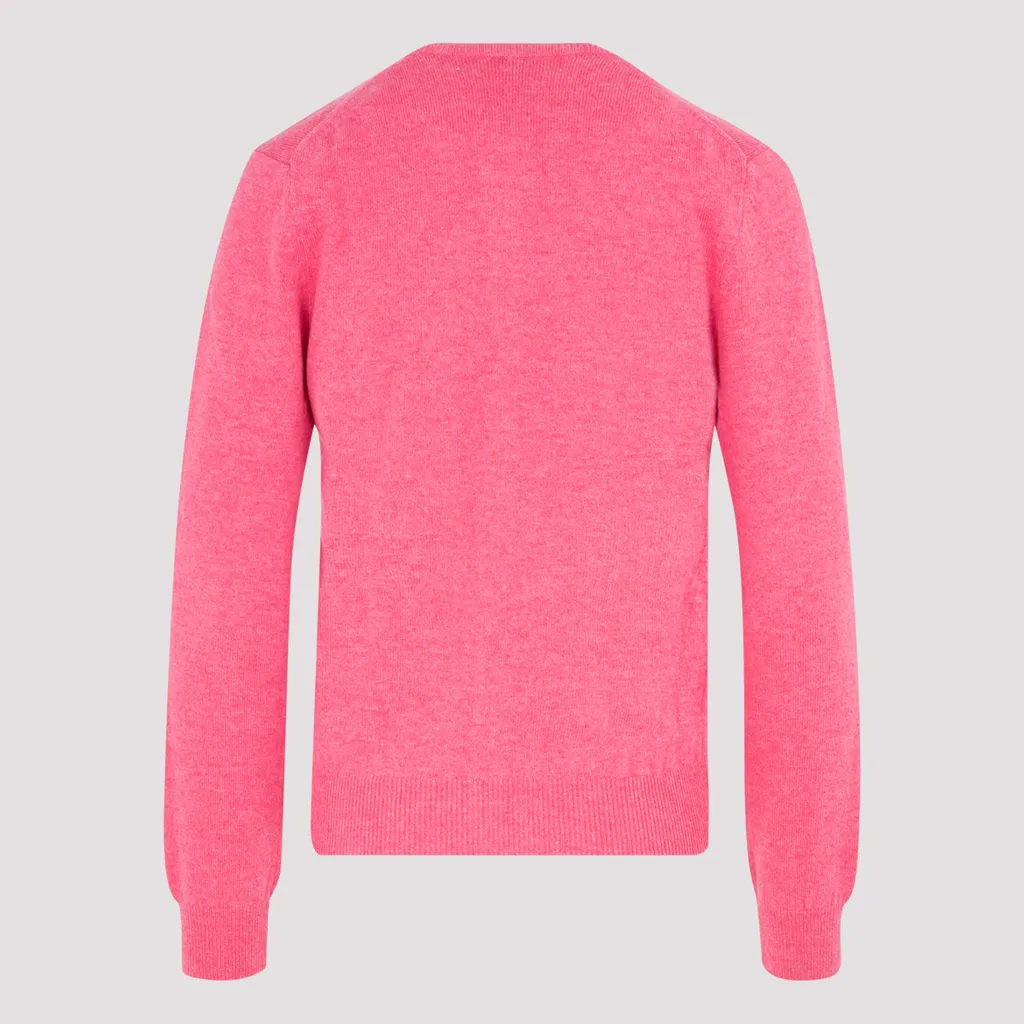 Overlapping Heart Wool Cardigan