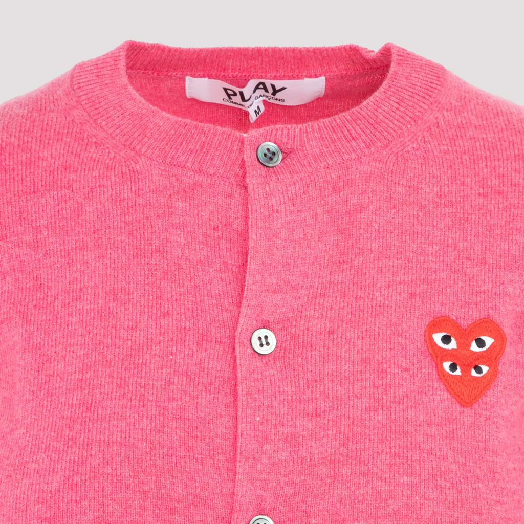 Overlapping Heart Wool Cardigan