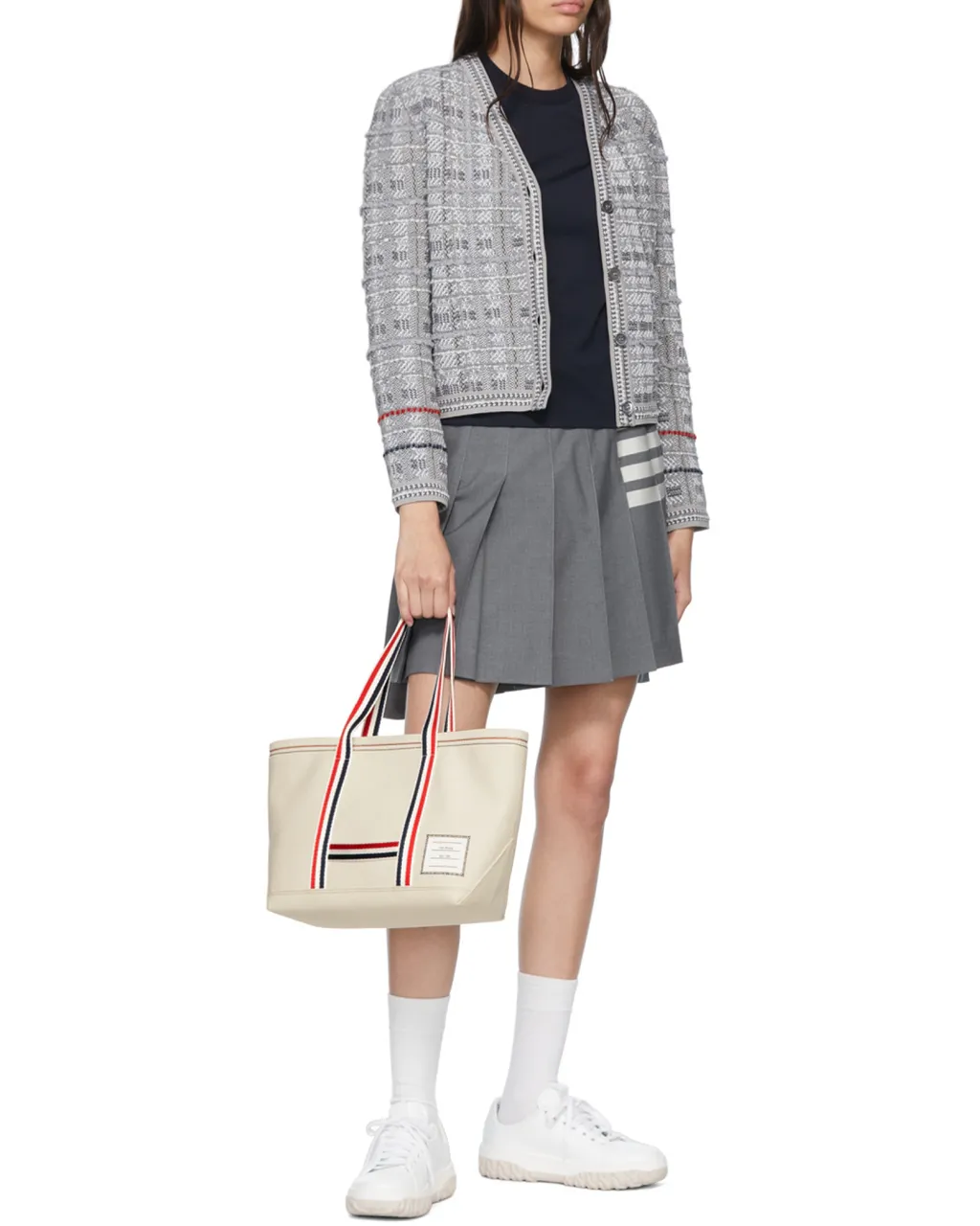 Thom Browne Striped Detail Tote Bag