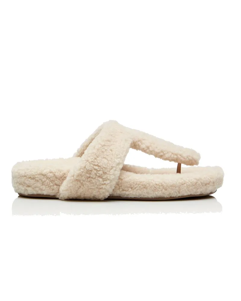 Relax Shearling Thong Sandals
