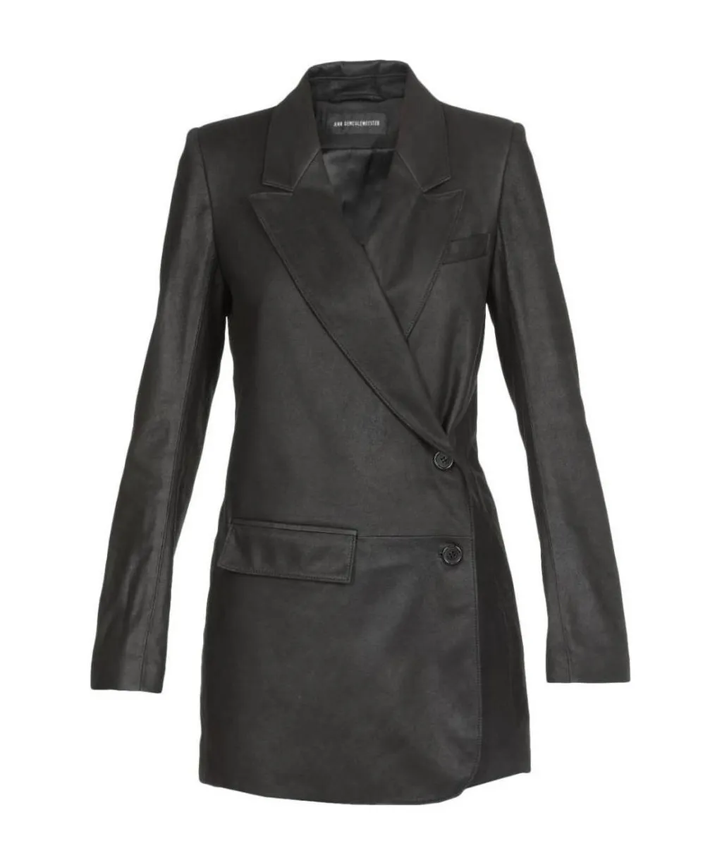 Ann Demeulemeester Oversized Leather Jacket