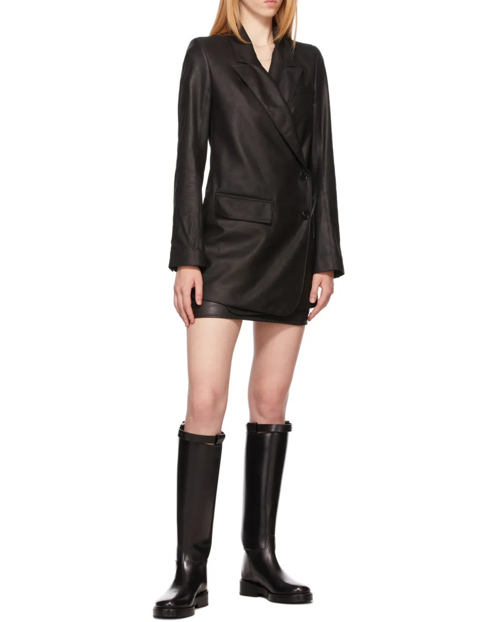 Ann Demeulemeester Oversized Leather Jacket