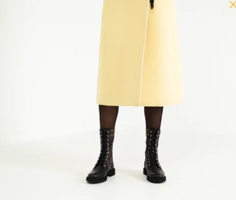 Black Leather Biker Boots With Stretch Fabric