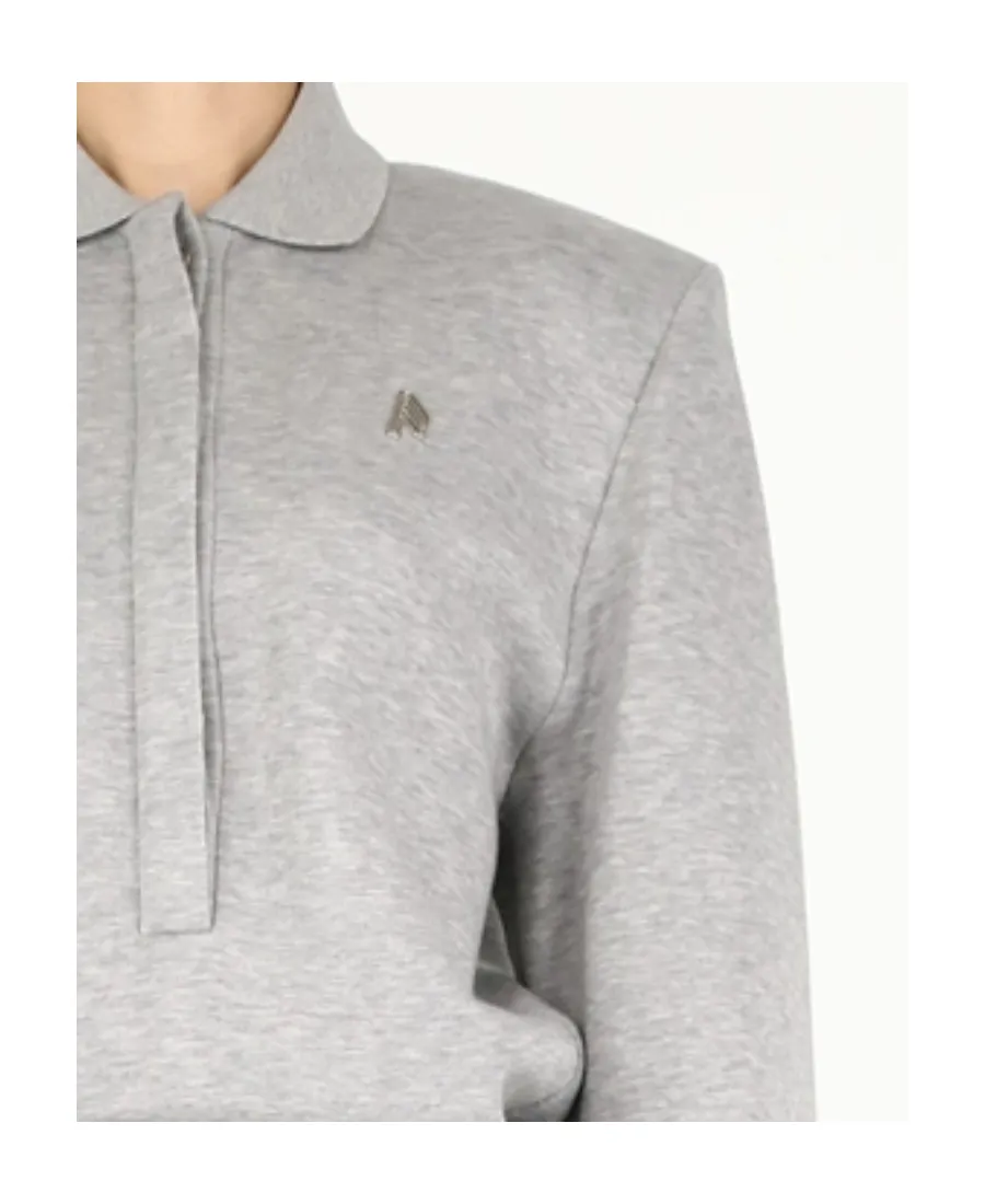 Padded Shoulders Polo Shirt Dress