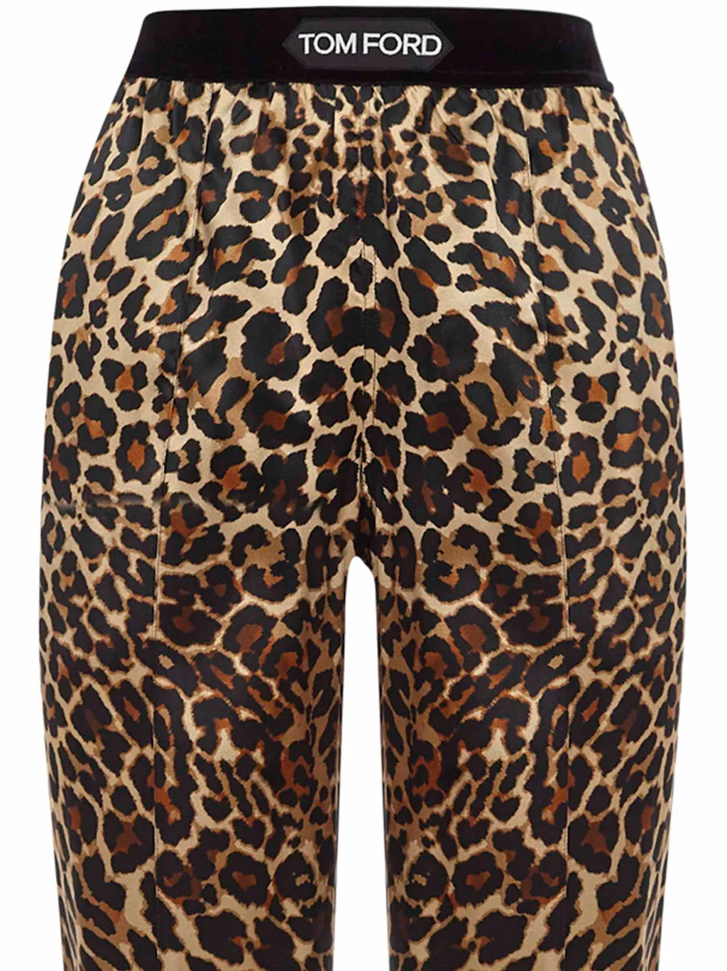 Leopard-Print Silk Trousers