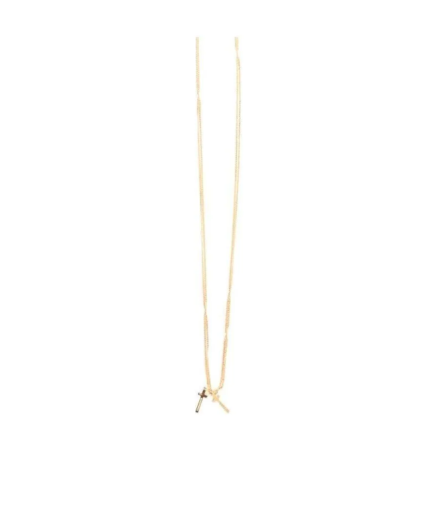 Double Cross Pendant Necklace