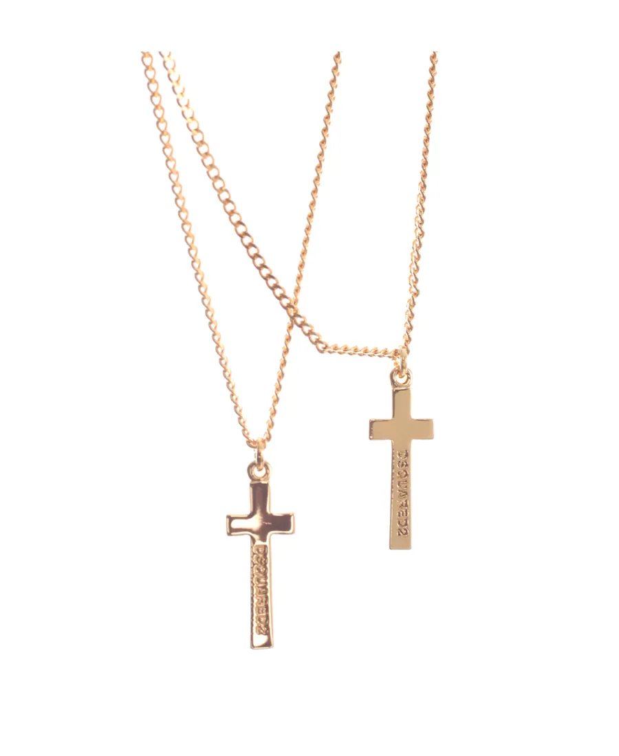 Double Cross Pendant Necklace