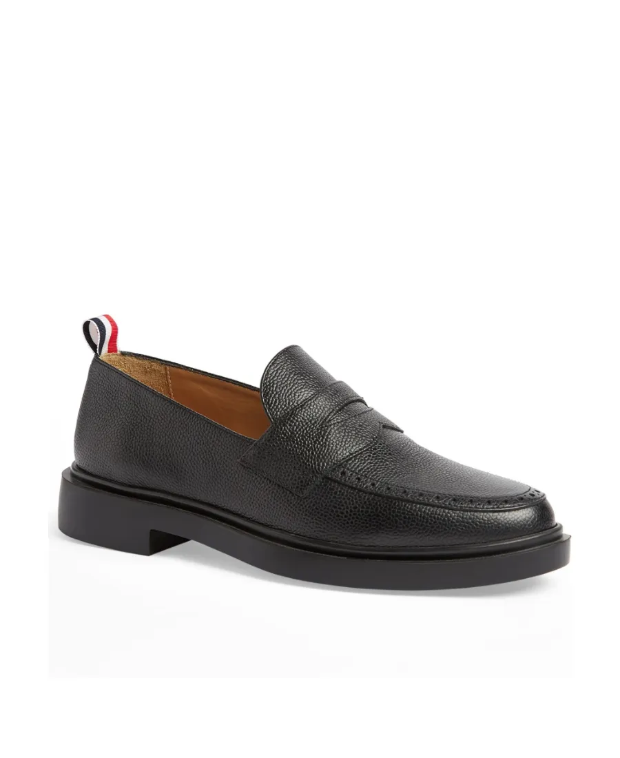 Thom Browne Penny Bar Almond Toe Loafers