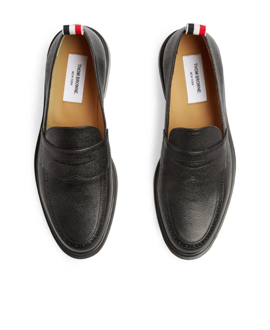 Thom Browne Penny Bar Almond Toe Loafers