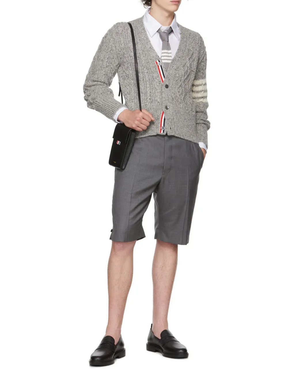 Thom Browne Penny Bar Almond Toe Loafers