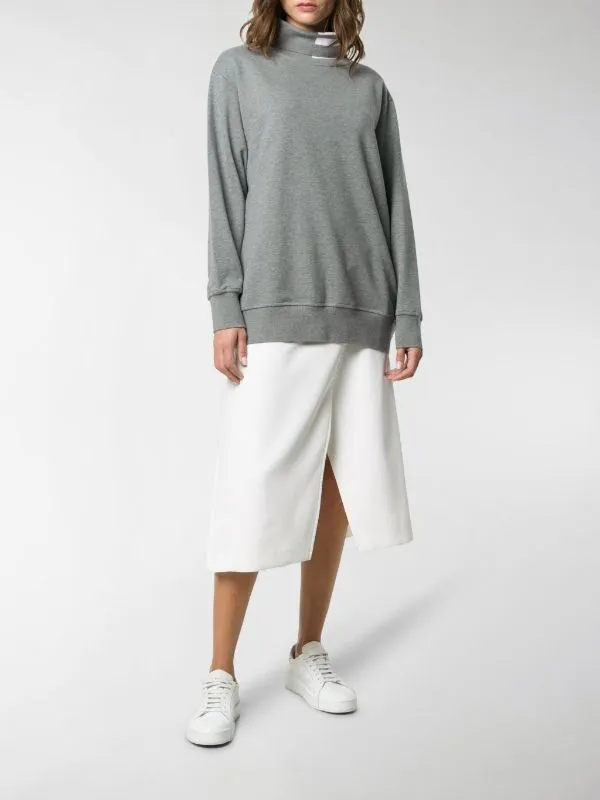 Four-Stripe High-Neck Sweater