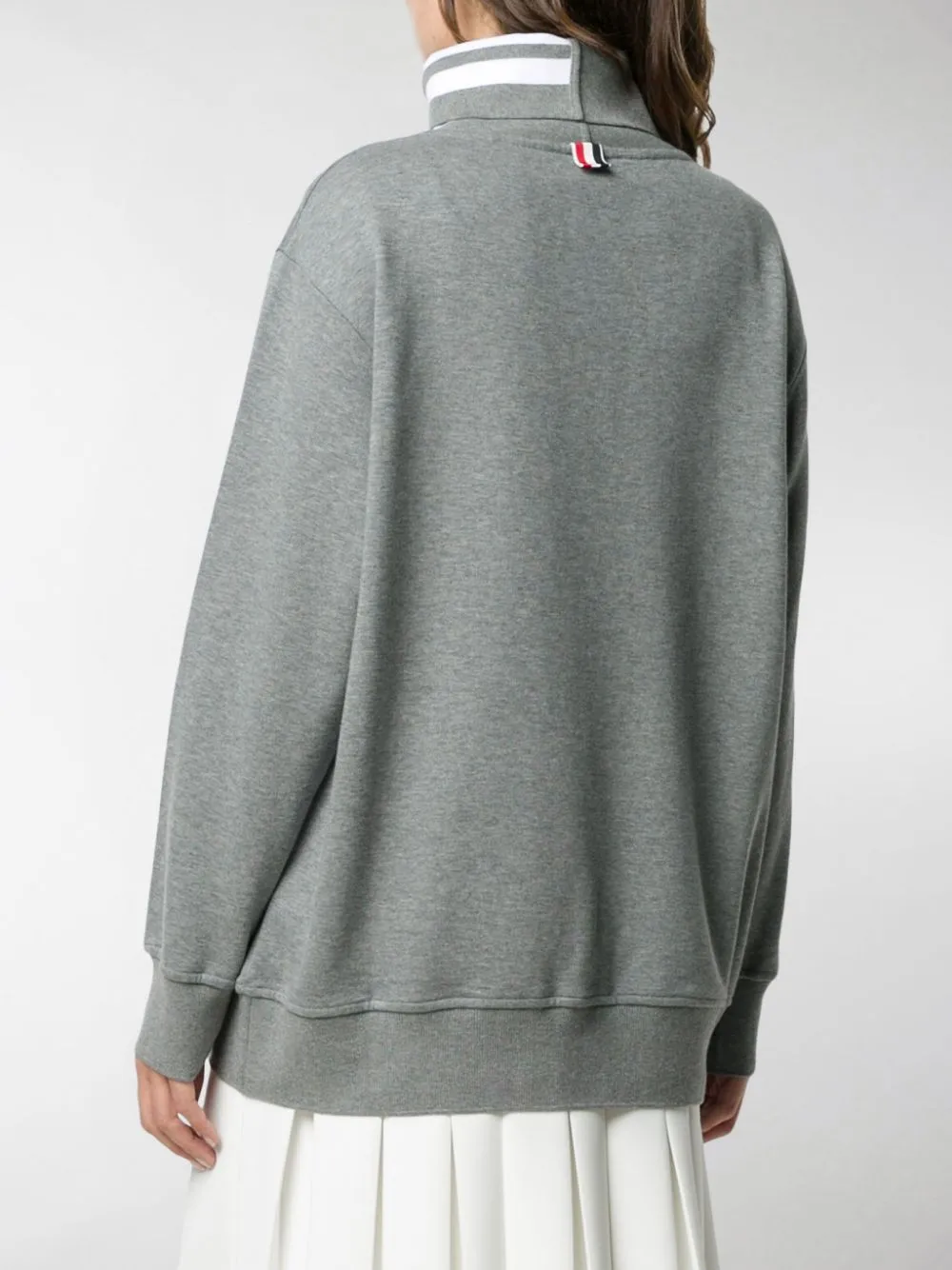 Four-Stripe High-Neck Sweater