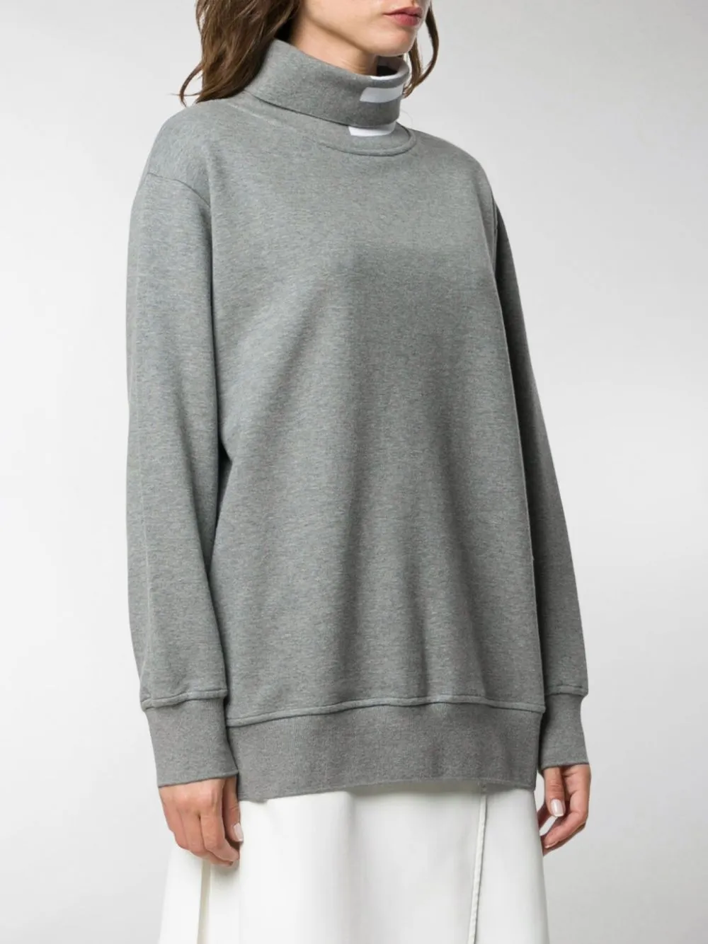 Four-Stripe High-Neck Sweater