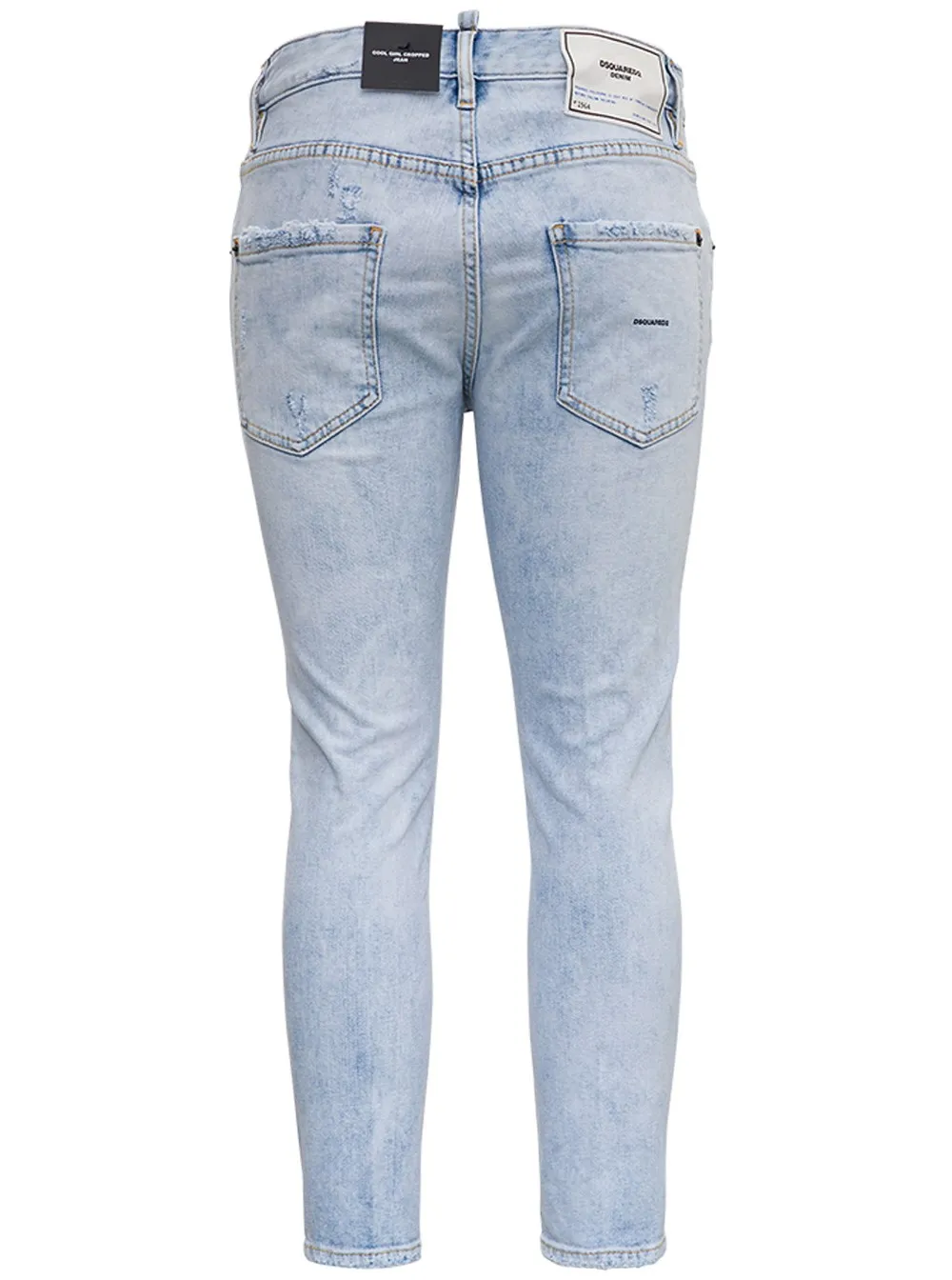 Cropped Distressed-Effect Skinny Jeans