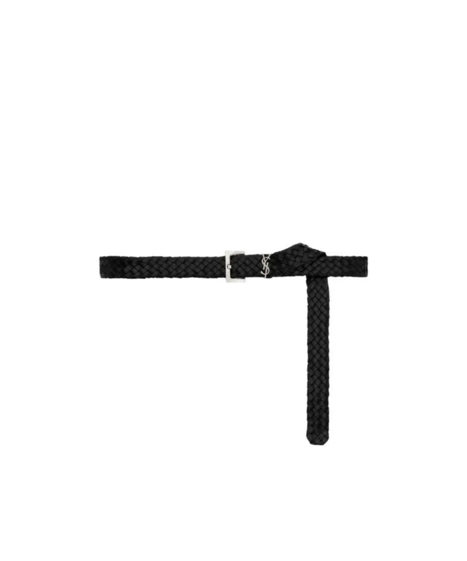 Saint Laurent Cassandre Logo Plaque Belt