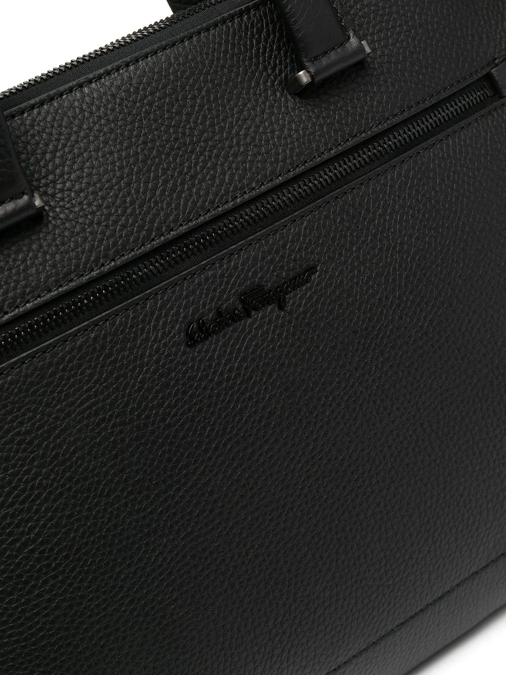Salvatore Ferragamo Logo-Plaque Zipped Briefcase