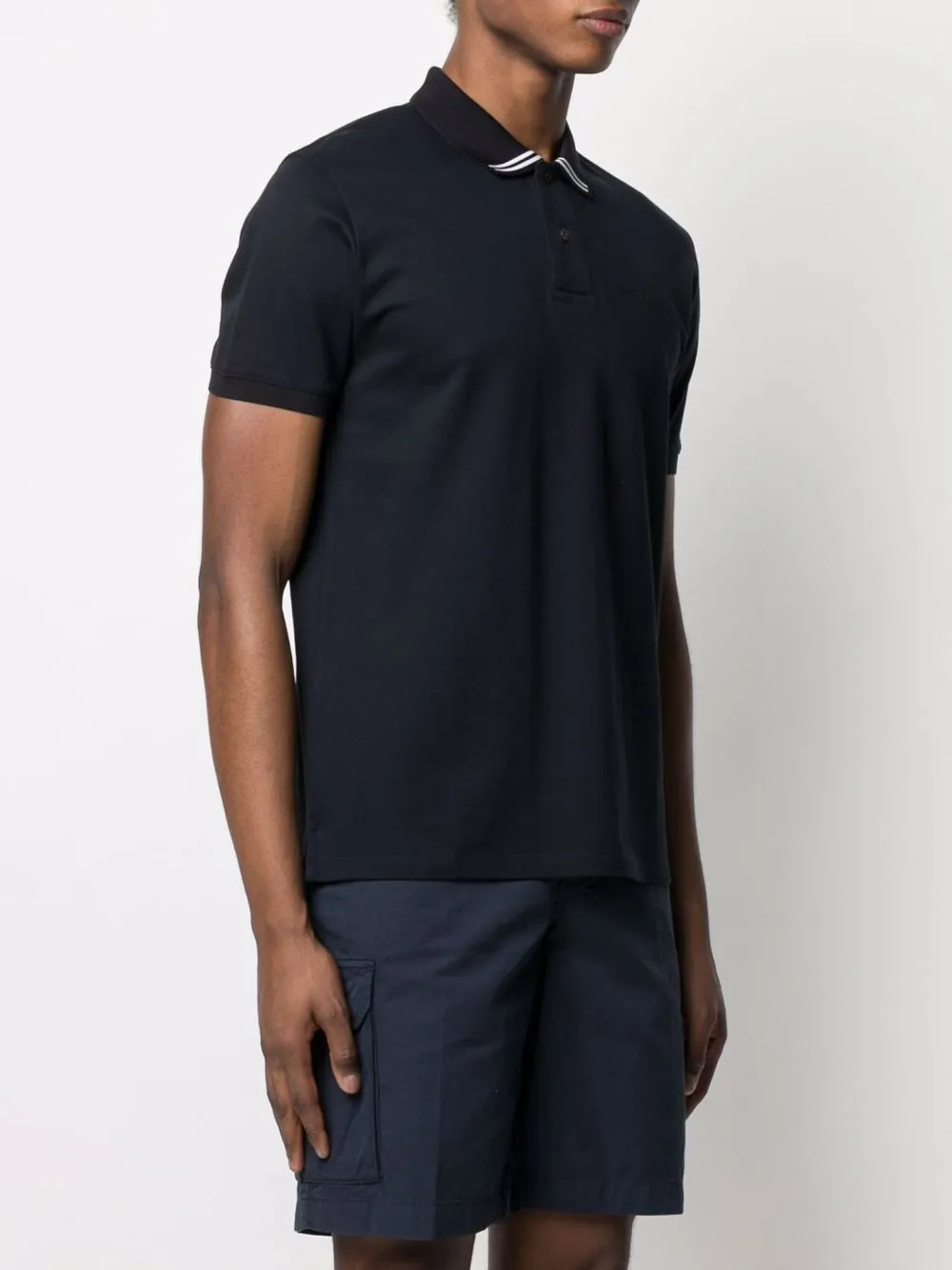 Navy Blue Logo Embroidered Polo Shirt