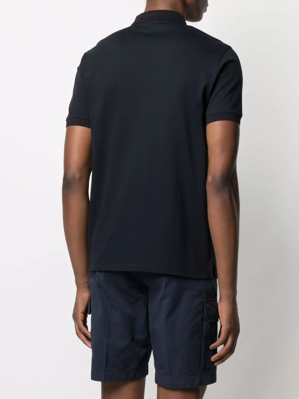 Navy Blue Logo Embroidered Polo Shirt