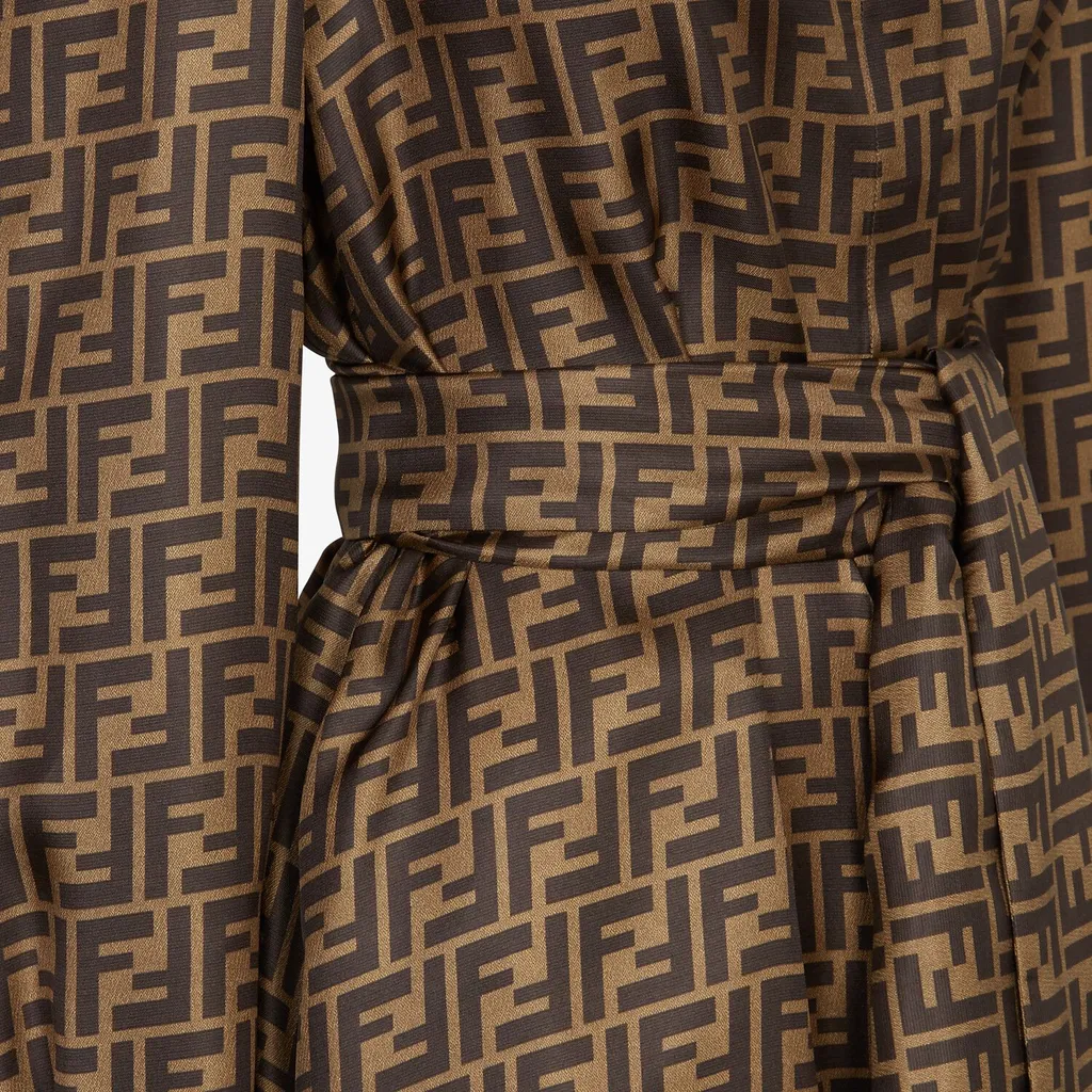 Fendi Ff Motif Belted Shirt Dress