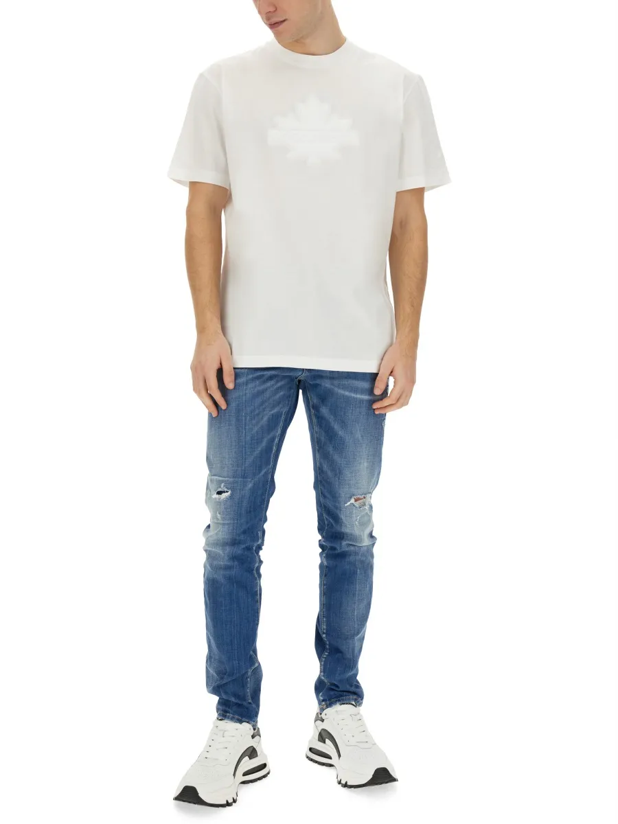 Dsquared2 Logo Embossed Crewneck T-Shirt