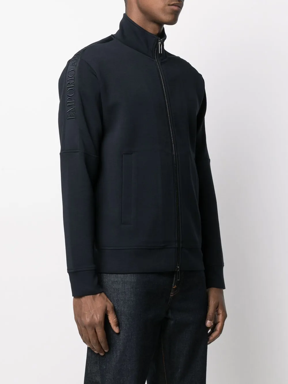High Neck Zip-Up Sweatshirt