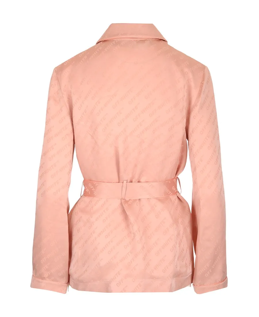 Orange Pink Logo Belt Casual Jacket