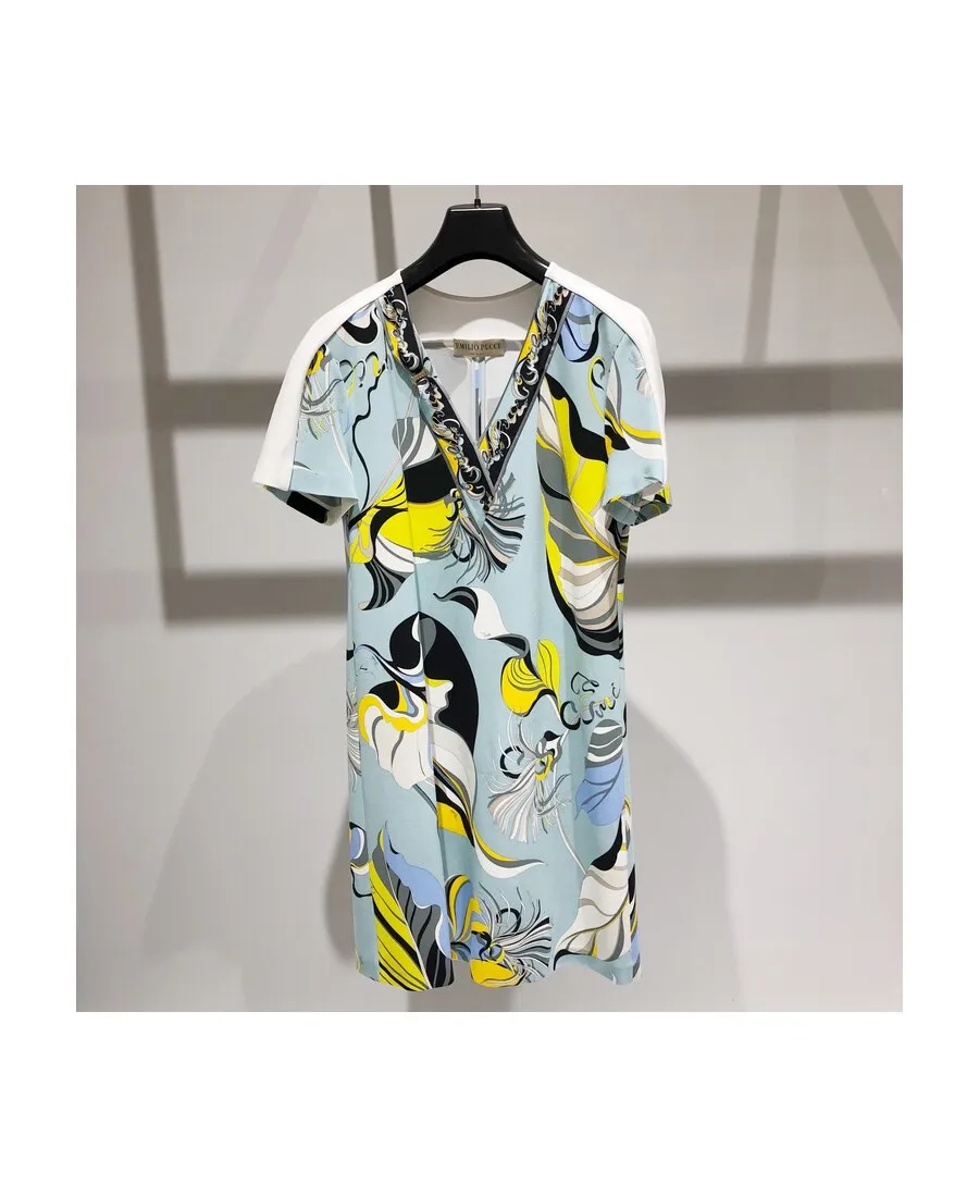 Tropical Fish Pattern V-Collar Dress