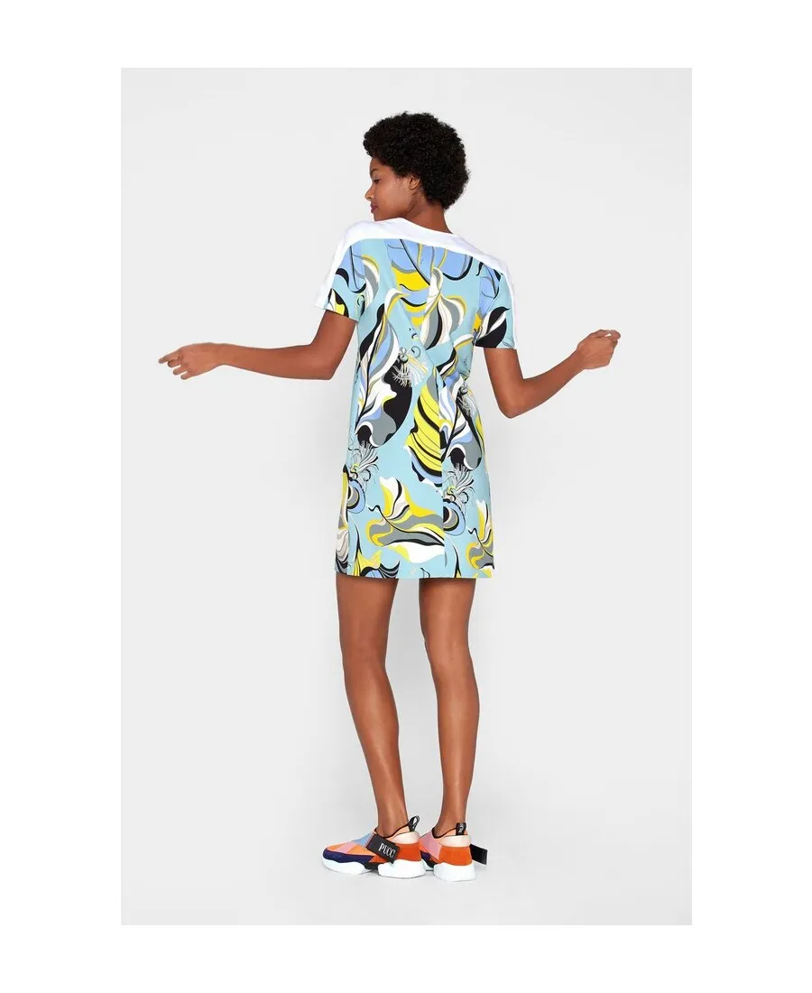 Tropical Fish Pattern V-Collar Dress