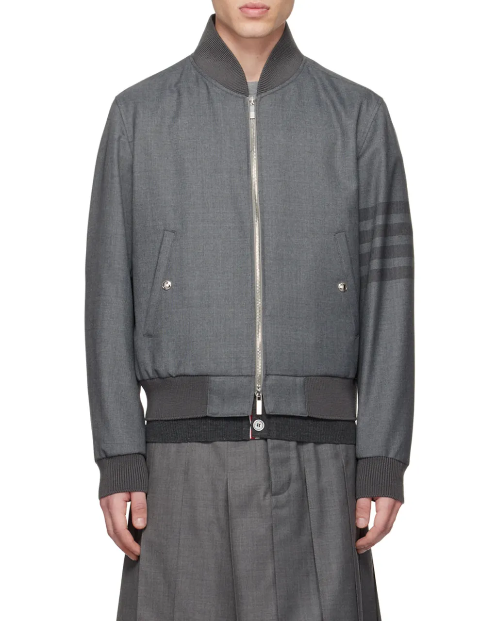 Thom Browne 4-Bar Zipped Bomber Jacket