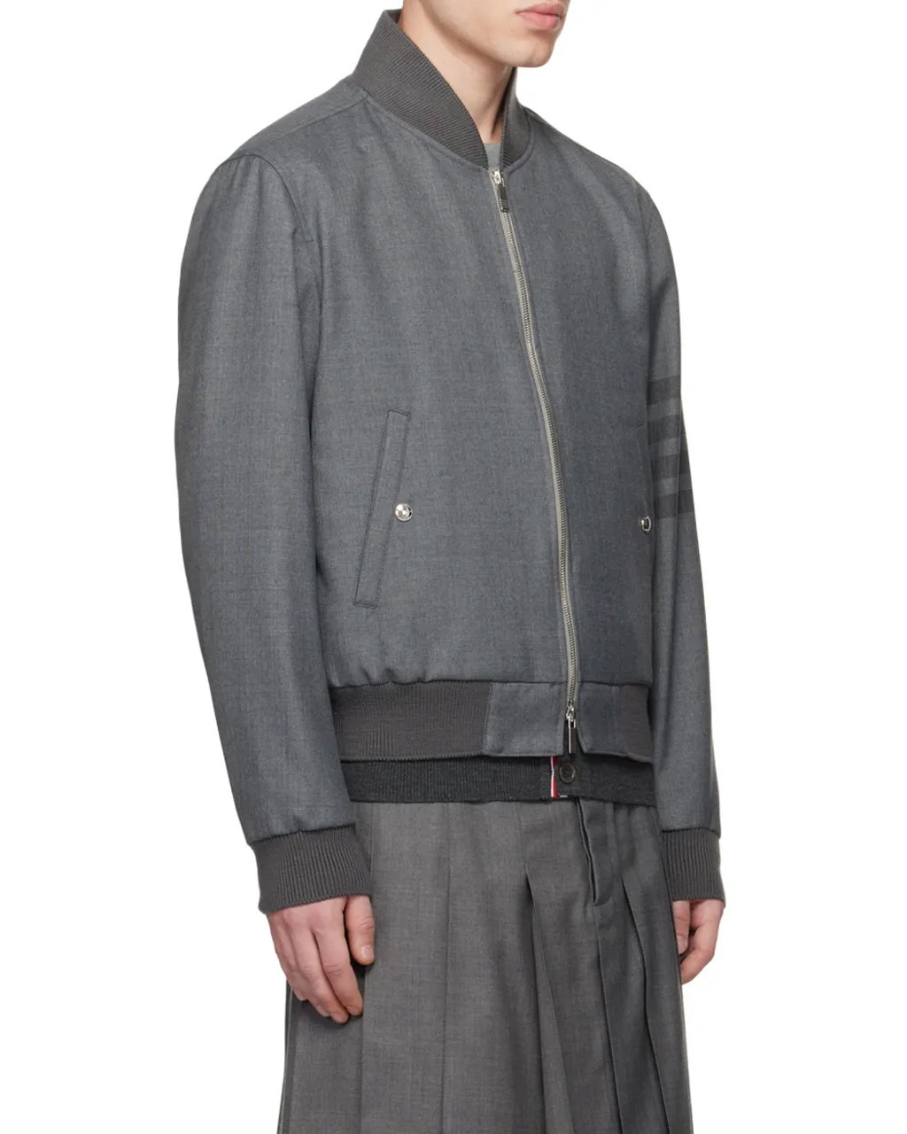 Thom Browne 4-Bar Zipped Bomber Jacket