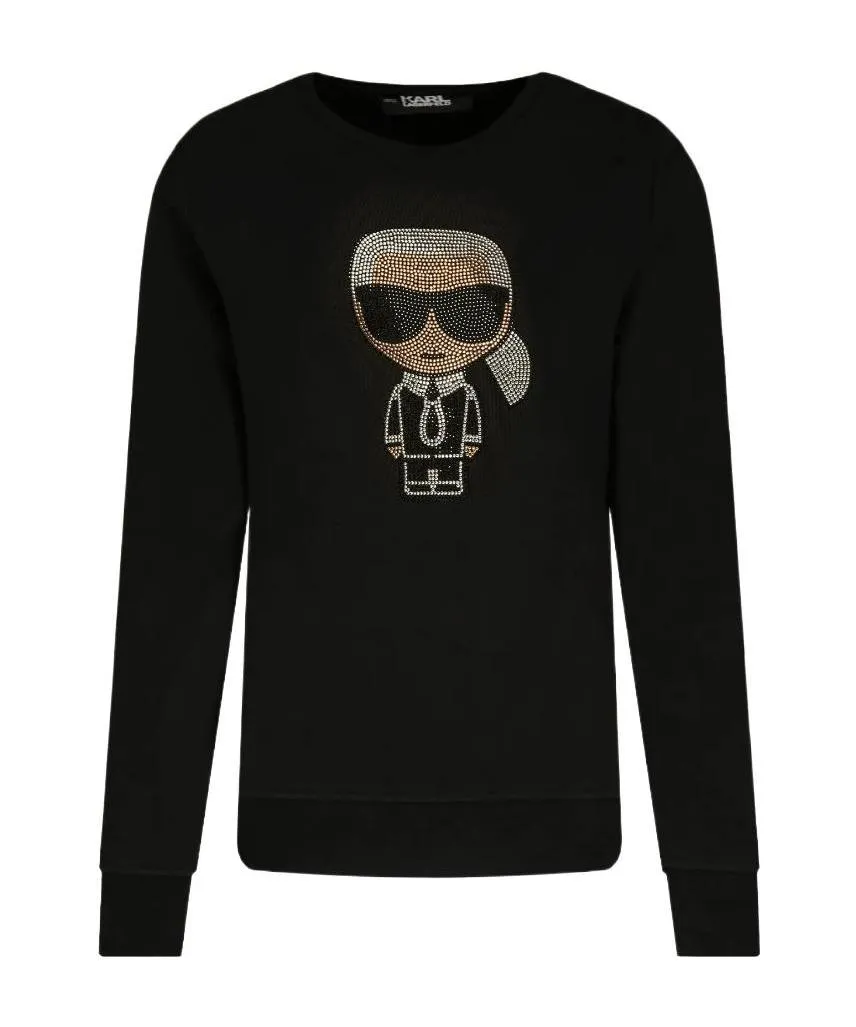 Karl Lagerfeld K/Ikonik Embellished Crewneck Sweatshirt