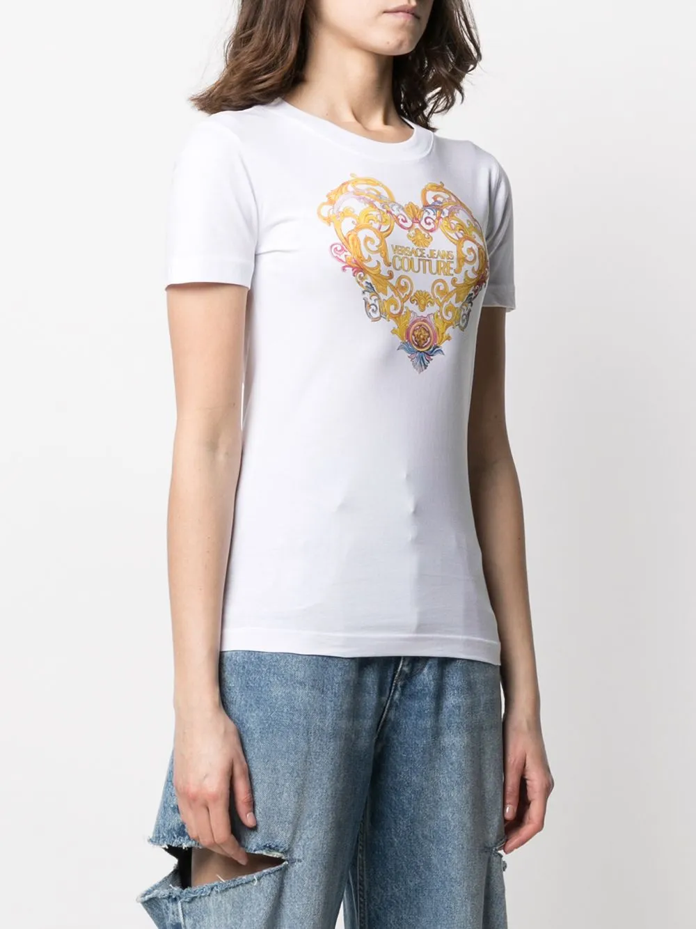Heart Motif Logo Cotton T-Shirt
