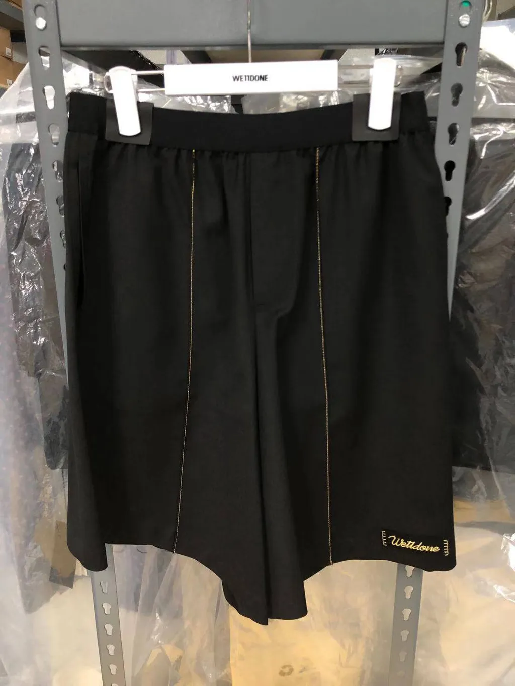 Contrast-Stitching Track Shorts