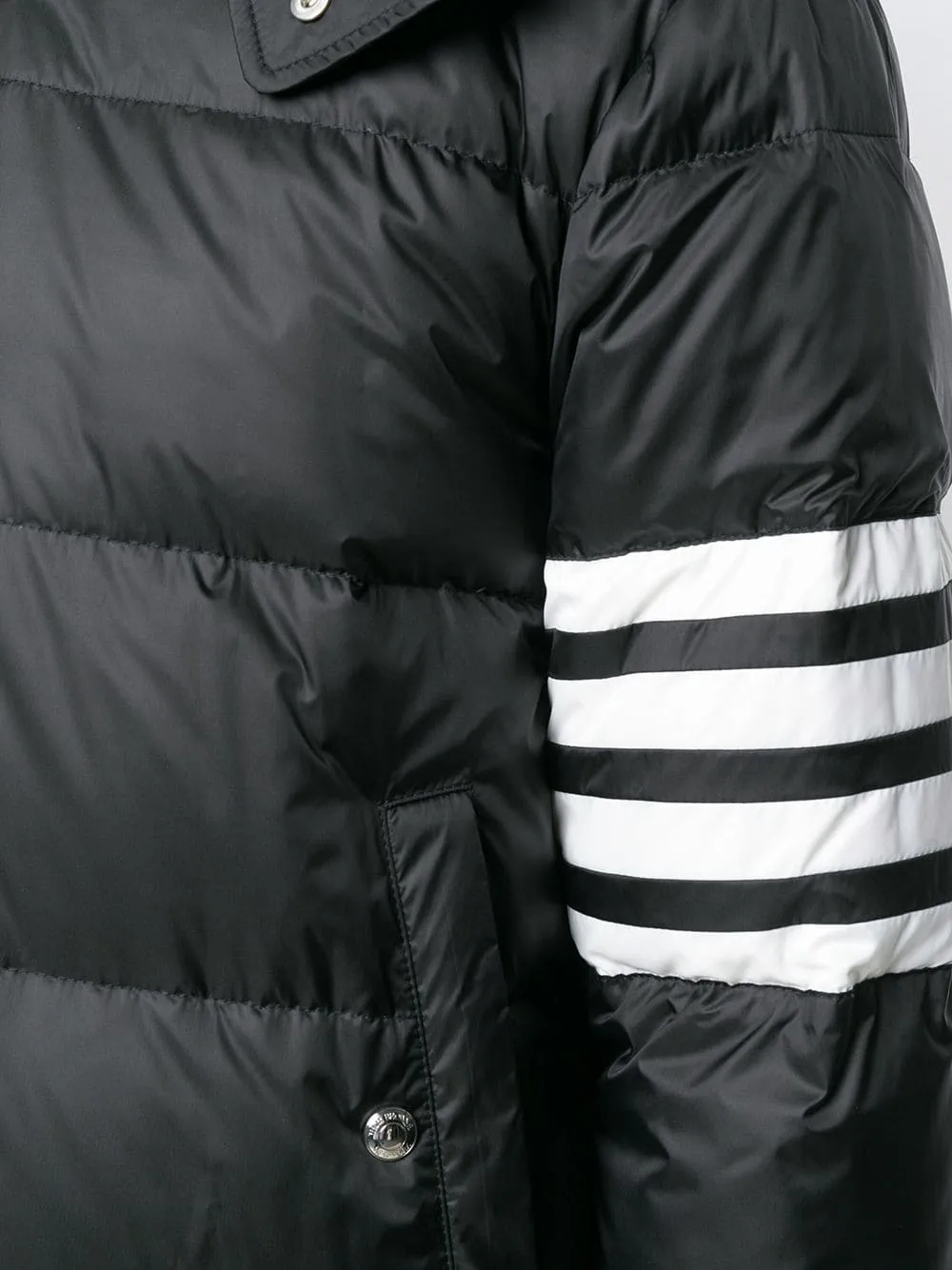 Thom Browne 4 Stripe Padded Hooded Coat