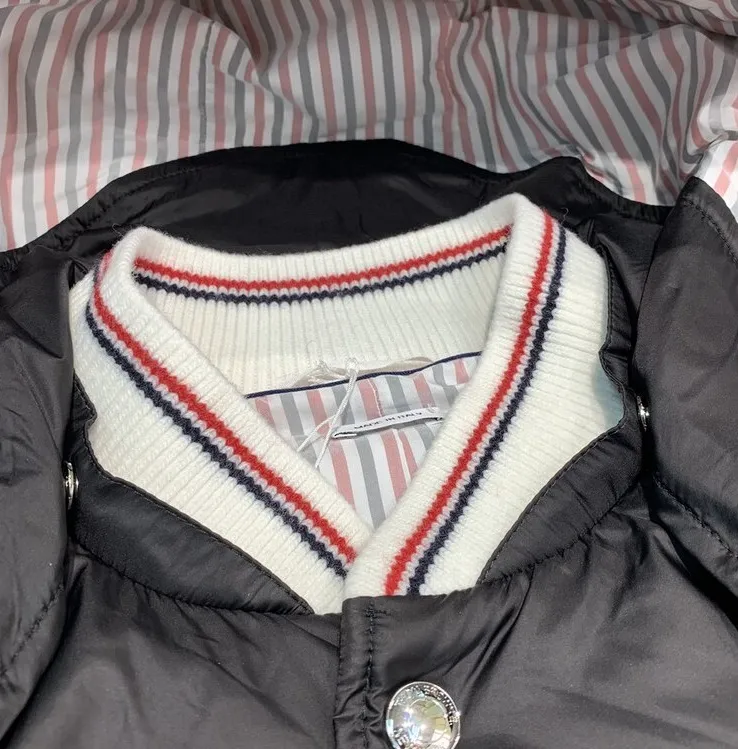 Thom Browne 4 Stripe Padded Hooded Coat