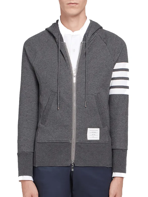 Thom Browne 4-Bar Striped Zipped Jacket