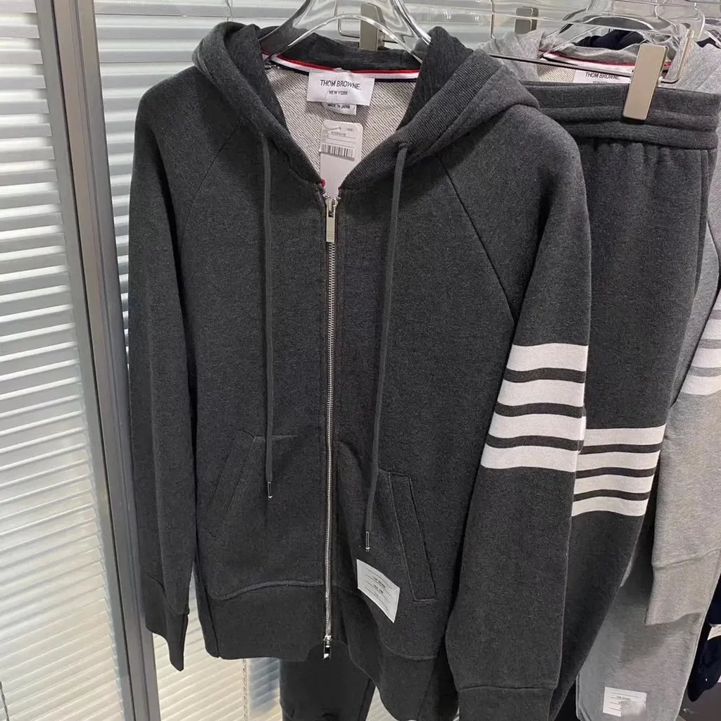 Thom Browne 4-Bar Striped Zipped Jacket