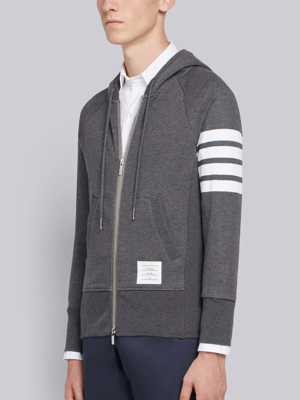 Thom Browne 4-Bar Striped Zipped Jacket