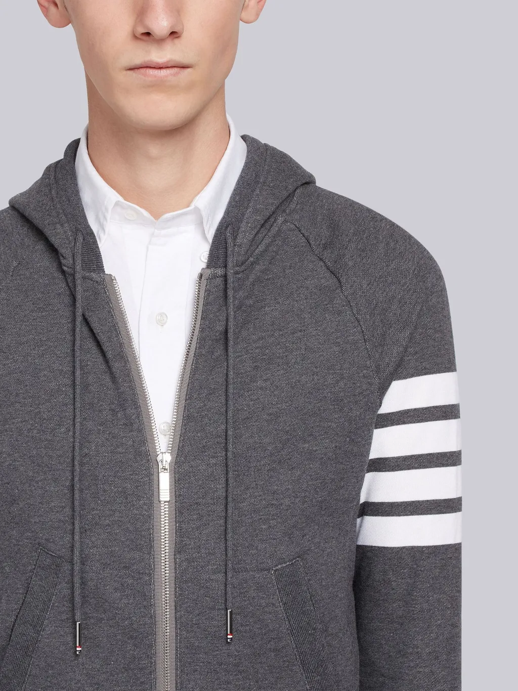 Thom Browne 4-Bar Striped Zipped Jacket
