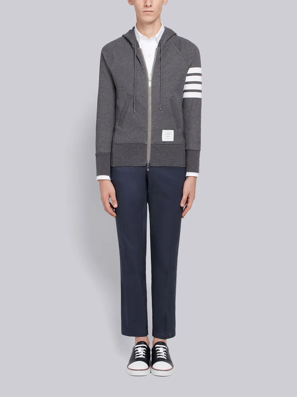 Thom Browne 4-Bar Striped Zipped Jacket