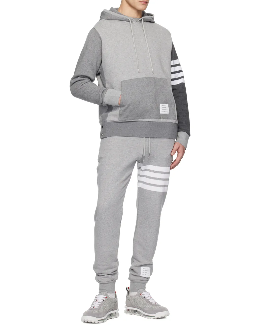 Thom Browne Panelled Drawstring Hoodie