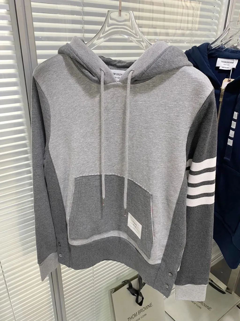 Thom Browne Panelled Drawstring Hoodie