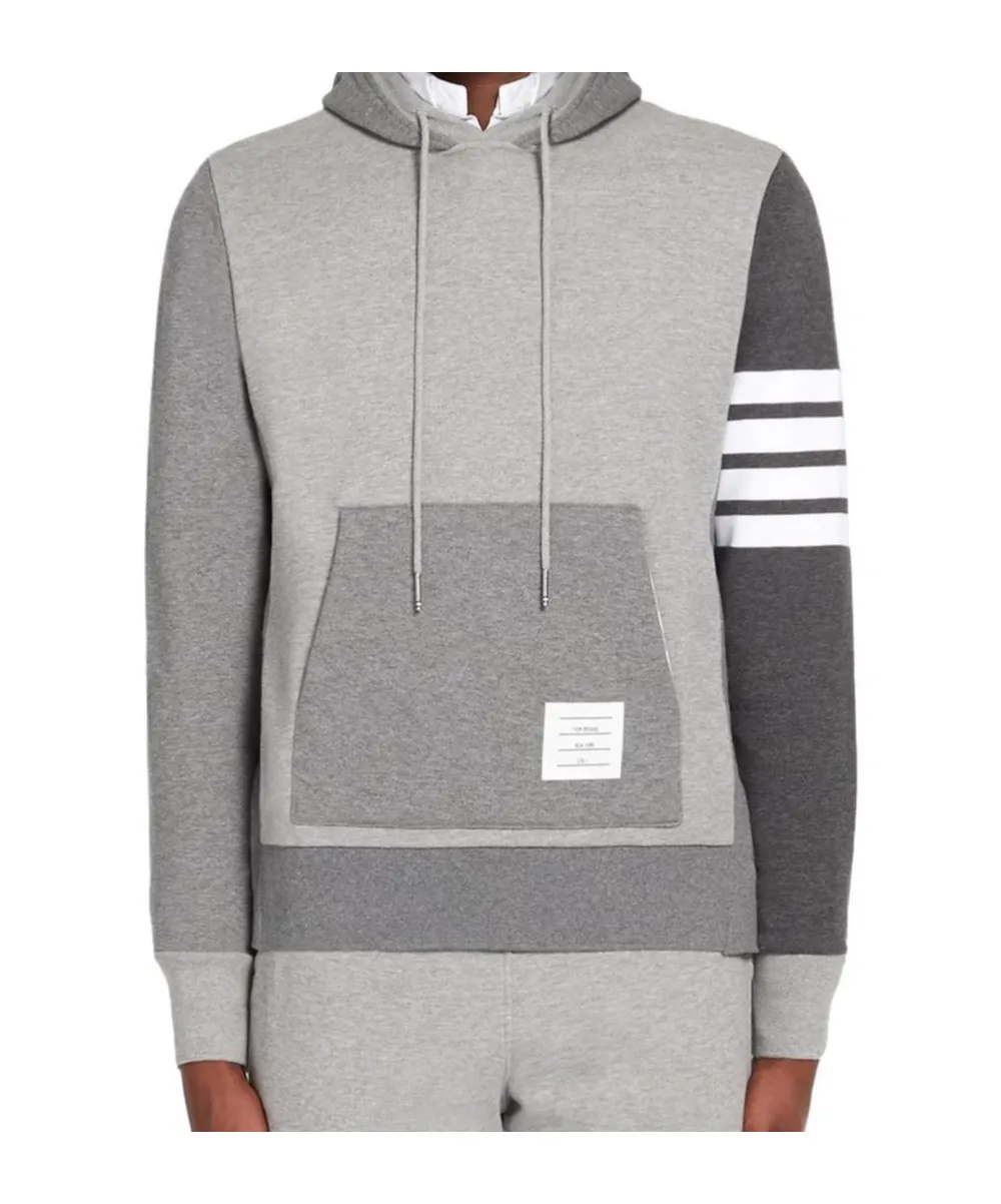 Thom Browne Panelled Drawstring Hoodie