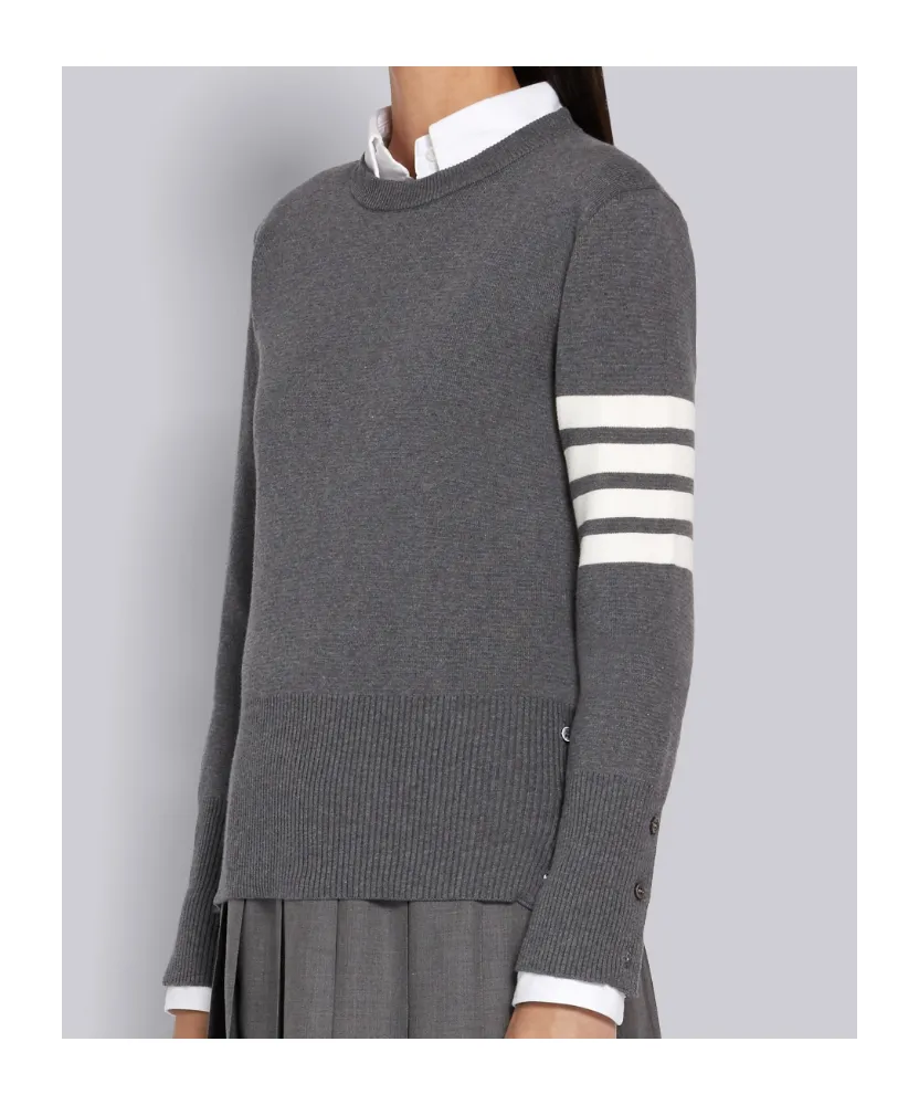 Thom Browne 4-Bar Crewneck Knit Jumper