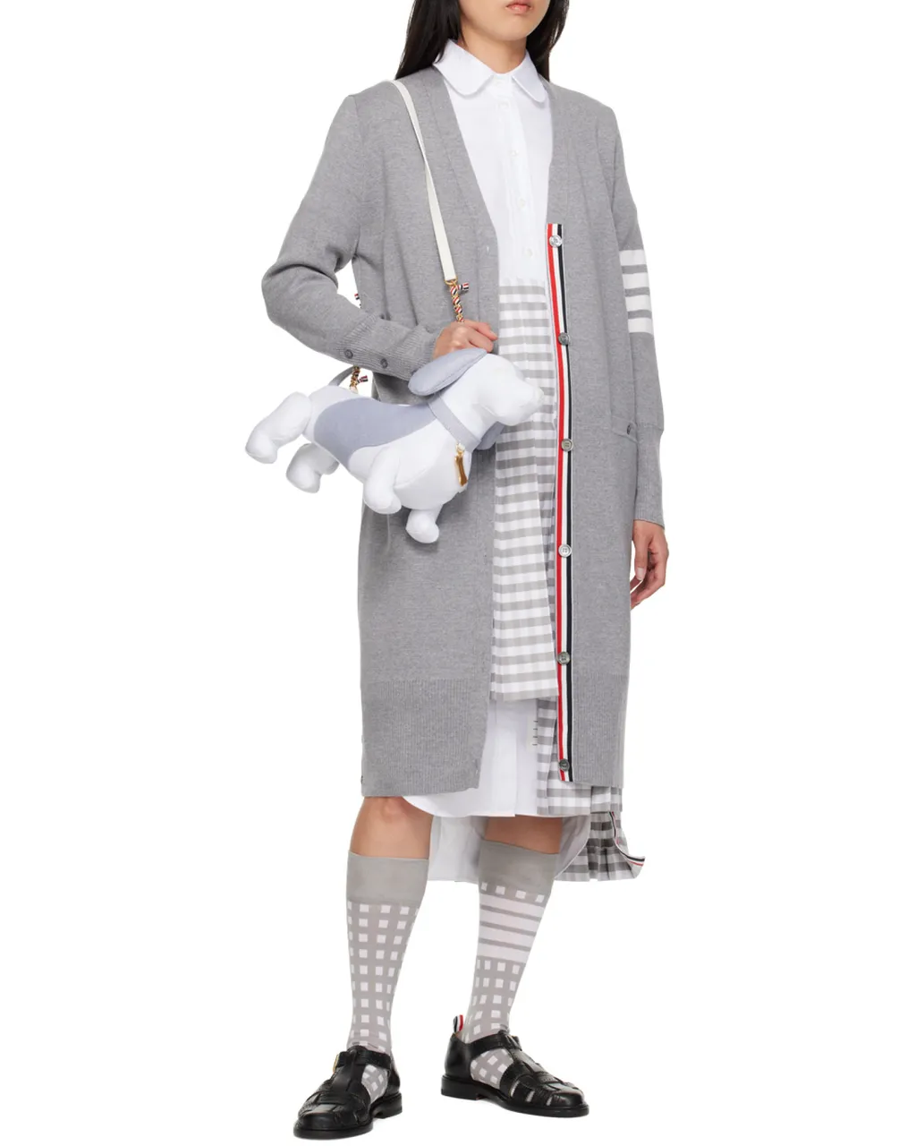 Thom Browne 4-Bar Detail Longline Cardigan